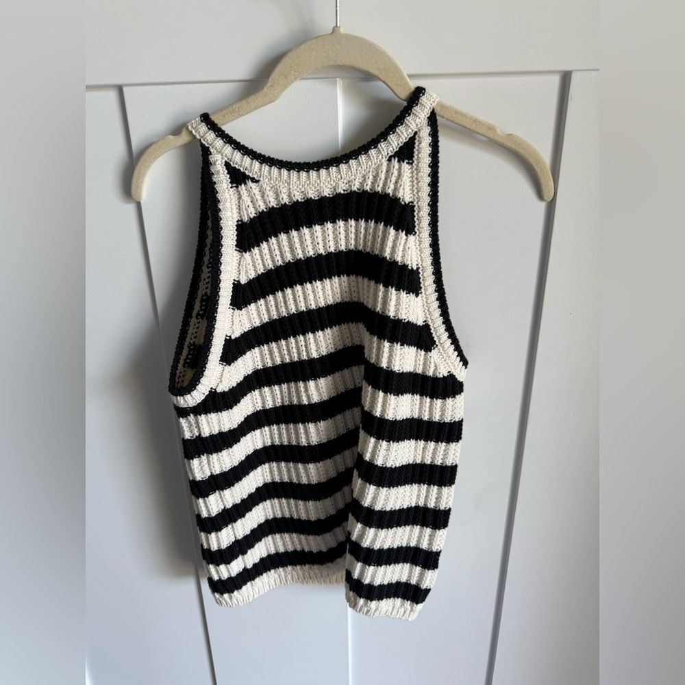NWT A New Day Black & White Stripe Knit Tank - Picture 3 of 4